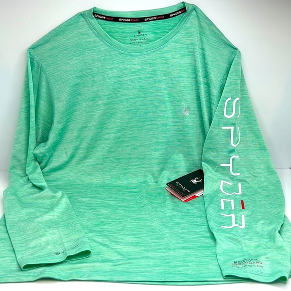 SPYDER SWIM RASH-GUARD SURF SAND SUN SHIRT YPF 30+, BEAUTIFUL LIGHT GREEN - Picture 5 of 13